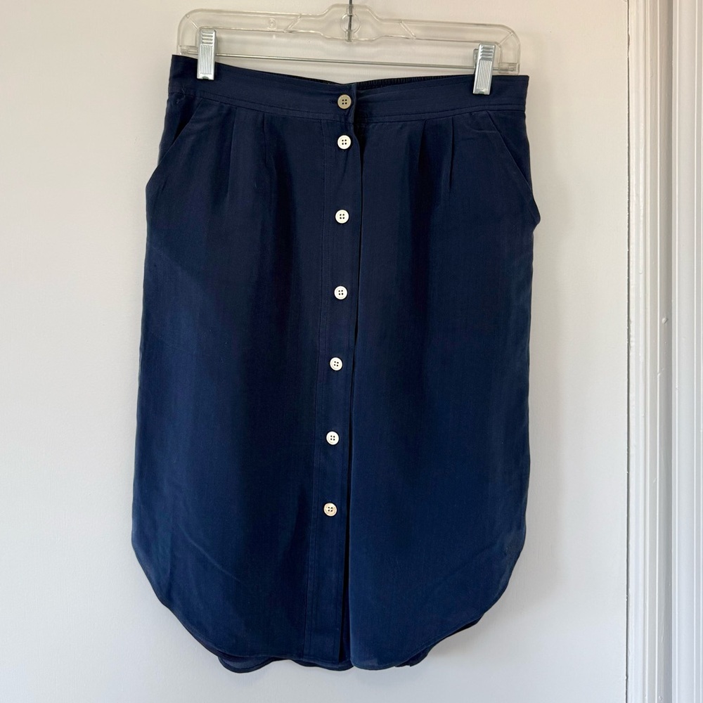 Madewell Midnight Blue Button-Down Midi Skirt | Classic & Versatile